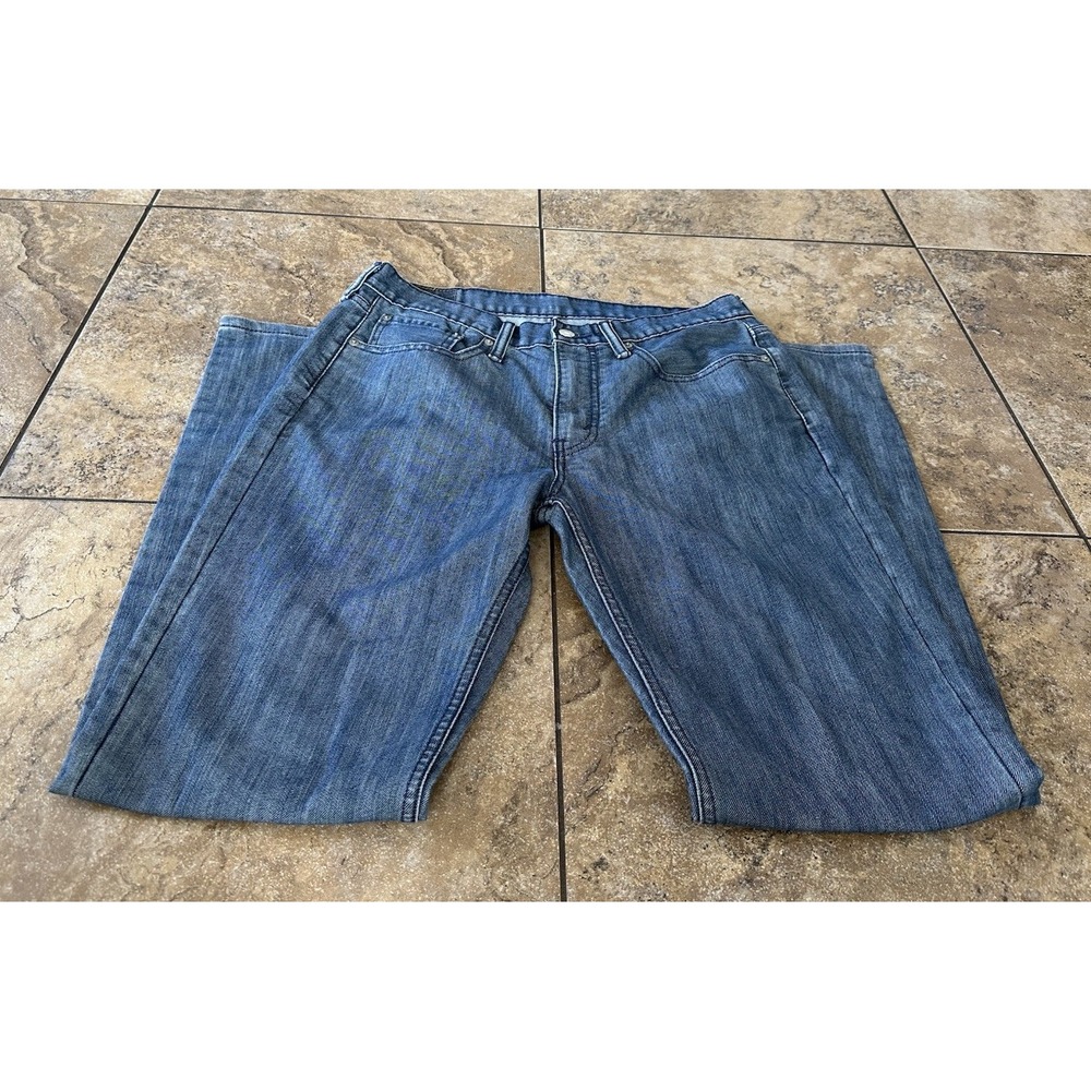Levis 514 Jeans Mens 32x32 Slim Straight Blue Denim Pants 100% Cotton - Picture 3 of 7